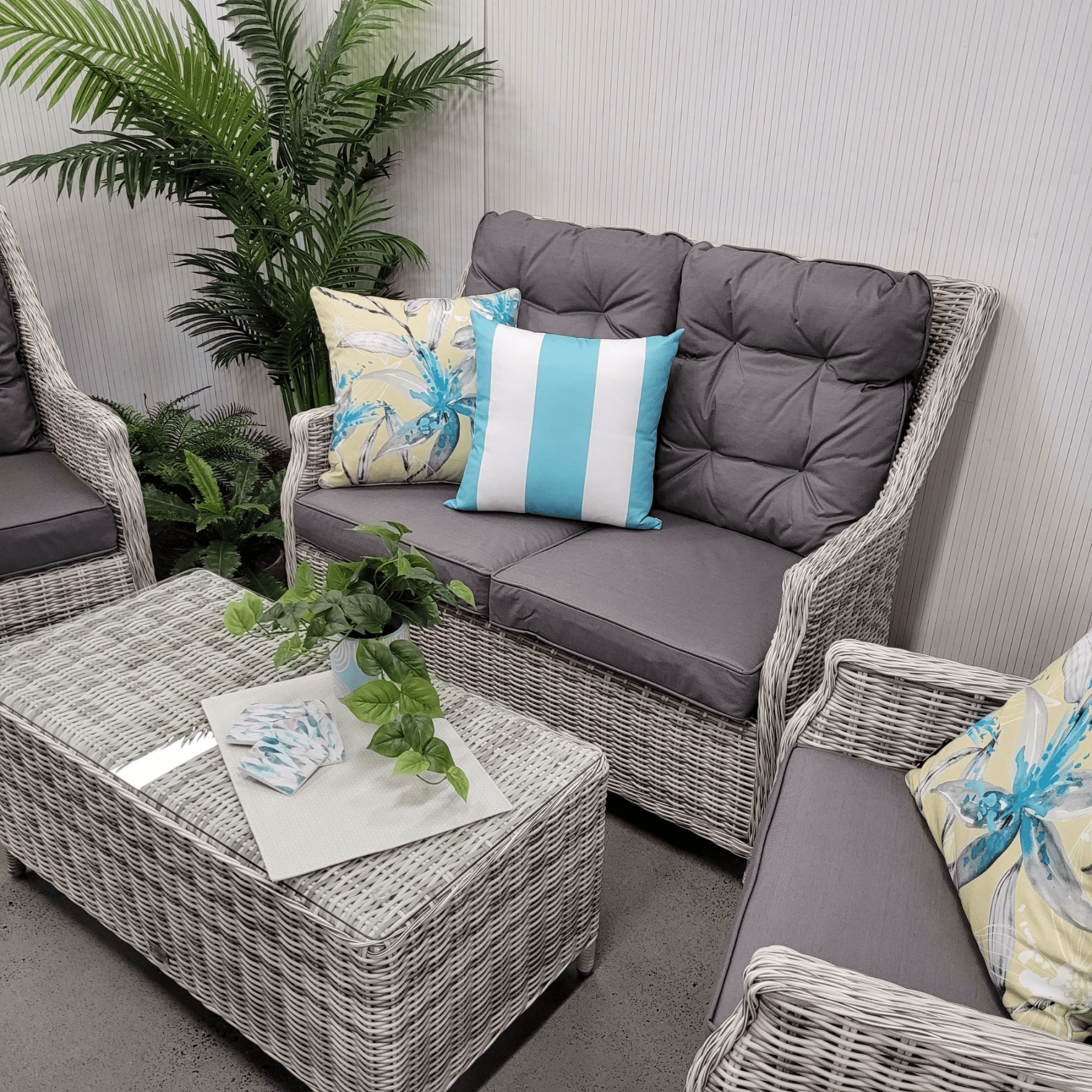 Swiss 4 piece Outdoor Wicker Lounge Set - Lume Outdoor Living