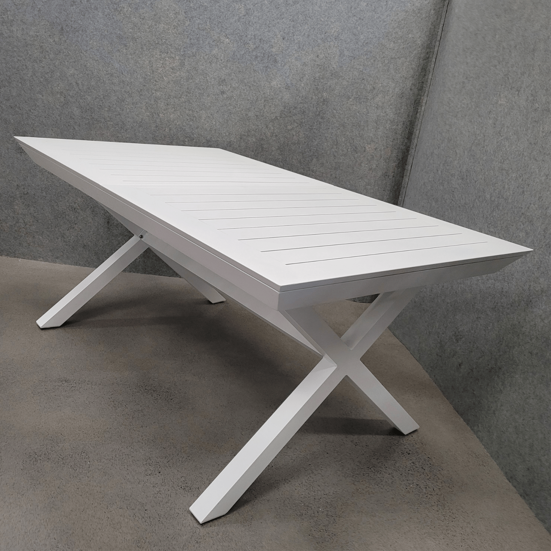 Tango Extendable Outdoor Dining Table - white - Lume Outdoor Living