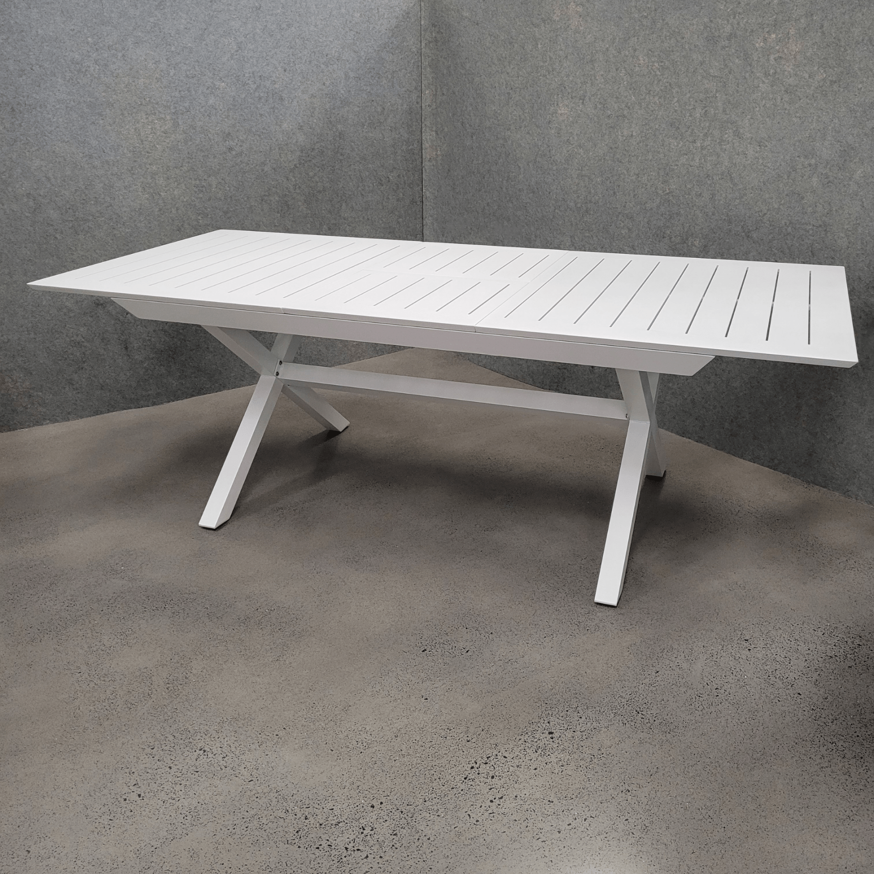 Tango Extendable Outdoor Dining Table - white - Lume Outdoor Living