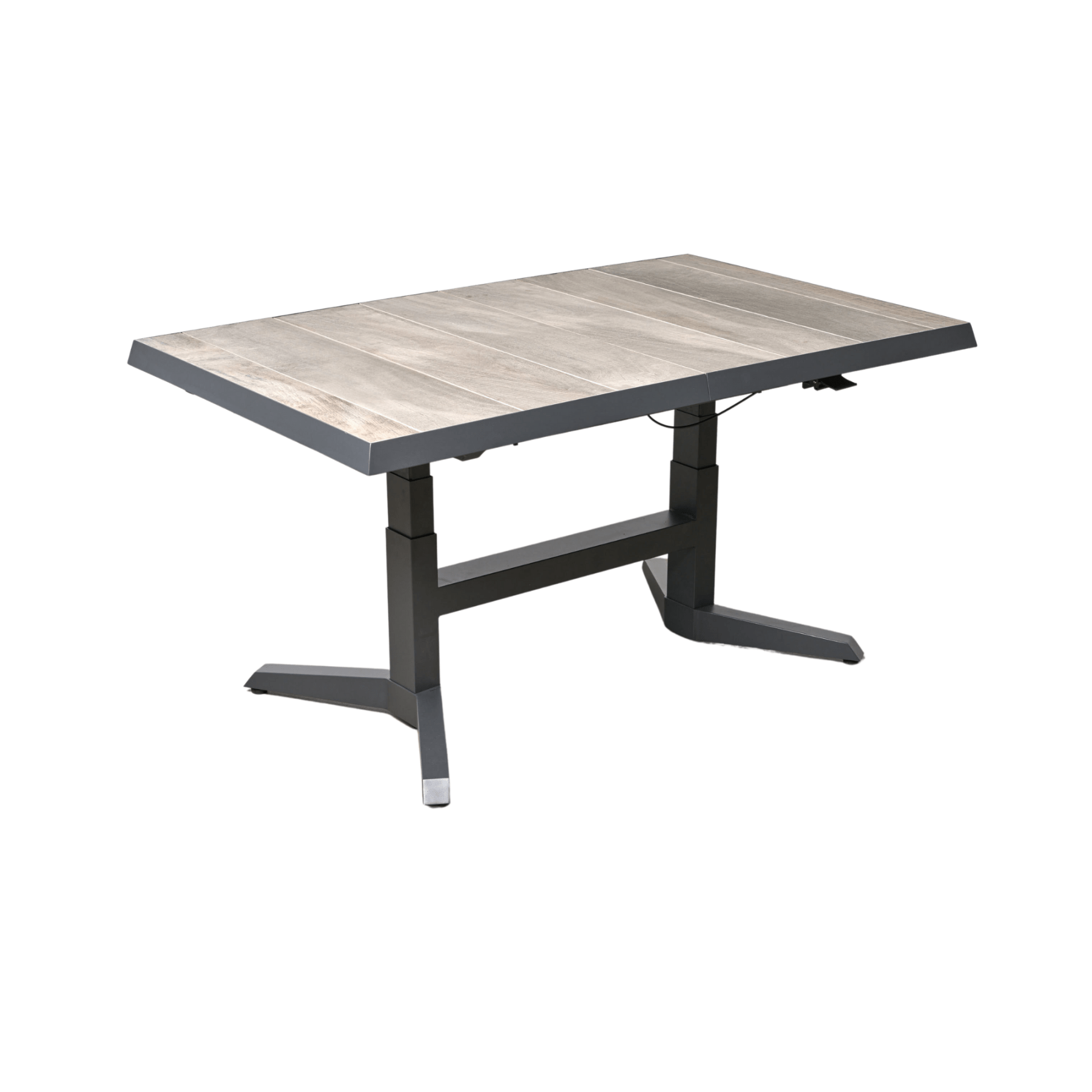 Torquay length and height adjustable - outdoor extendable table - charcoal/wood - look - Lume Outdoor Living