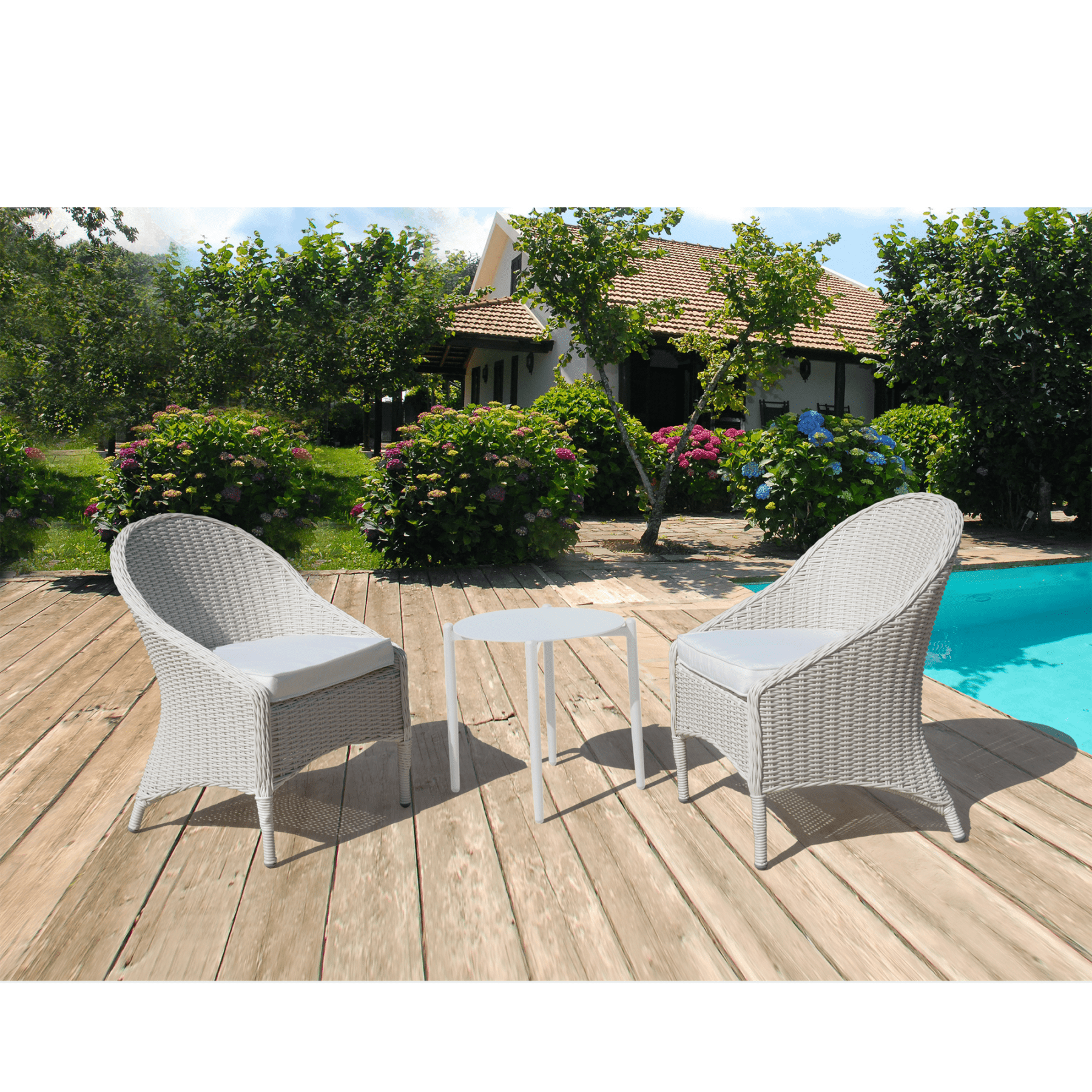 Ubud wicker 3 - piece outdoor chat setting - Lume Outdoor Living