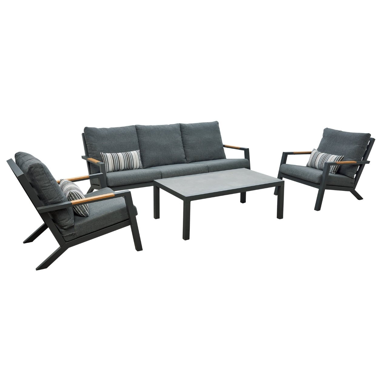 Venus 4 Piece Outdoor Lounge Set - charcoal - Lume Outdoor Living